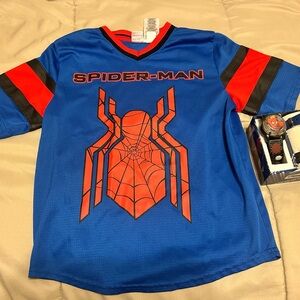 boys size 7/8 jersey & watch( full disclosure its old & probably need a battery)